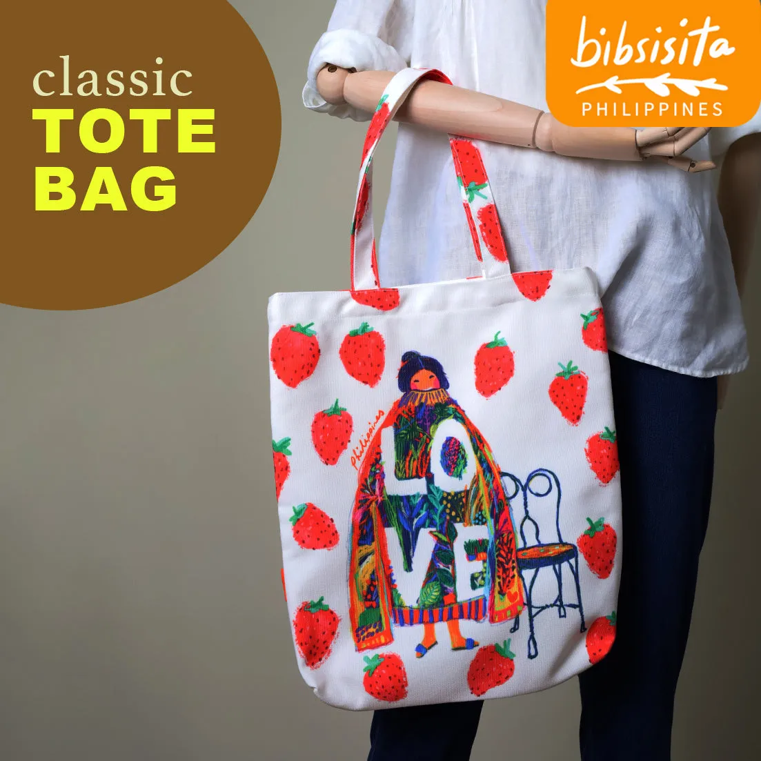 Bibsisita Canvas Tote Bag- DROWNING IN LOVE