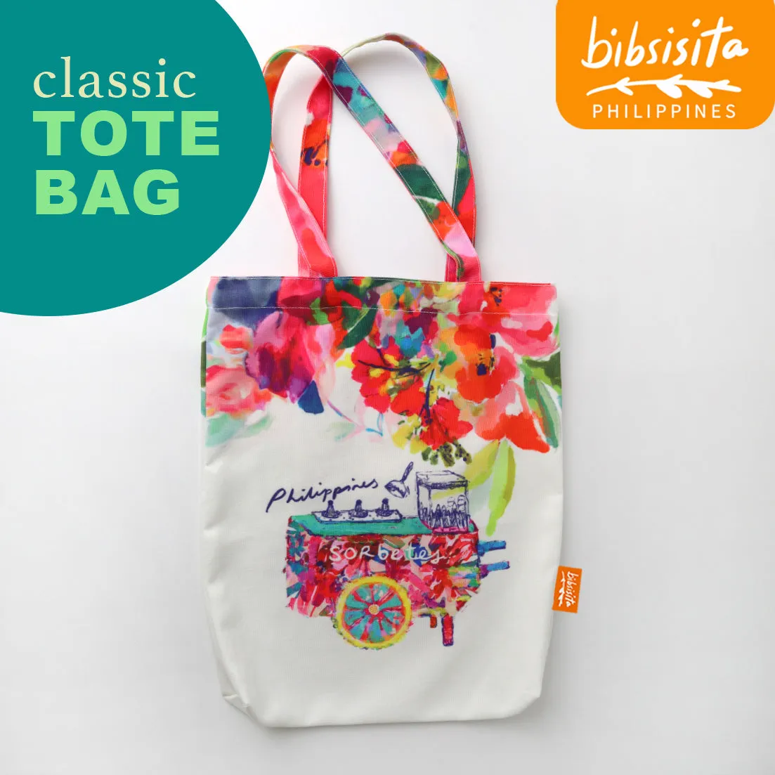 Bibsisita Canvas Tote bag- FLOWERS - SORBETES