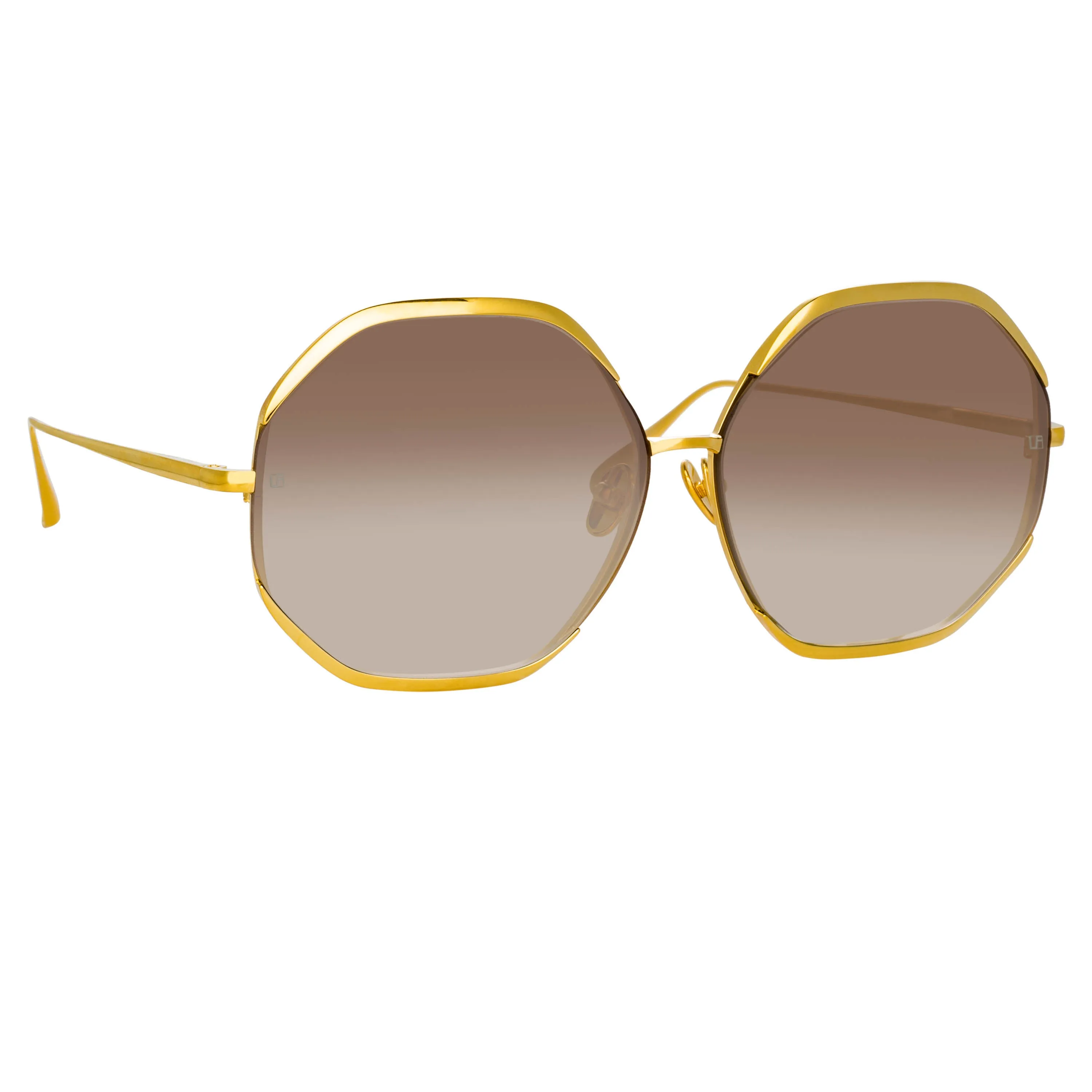 Camila Oversized Sunglasses in Yellow Gold