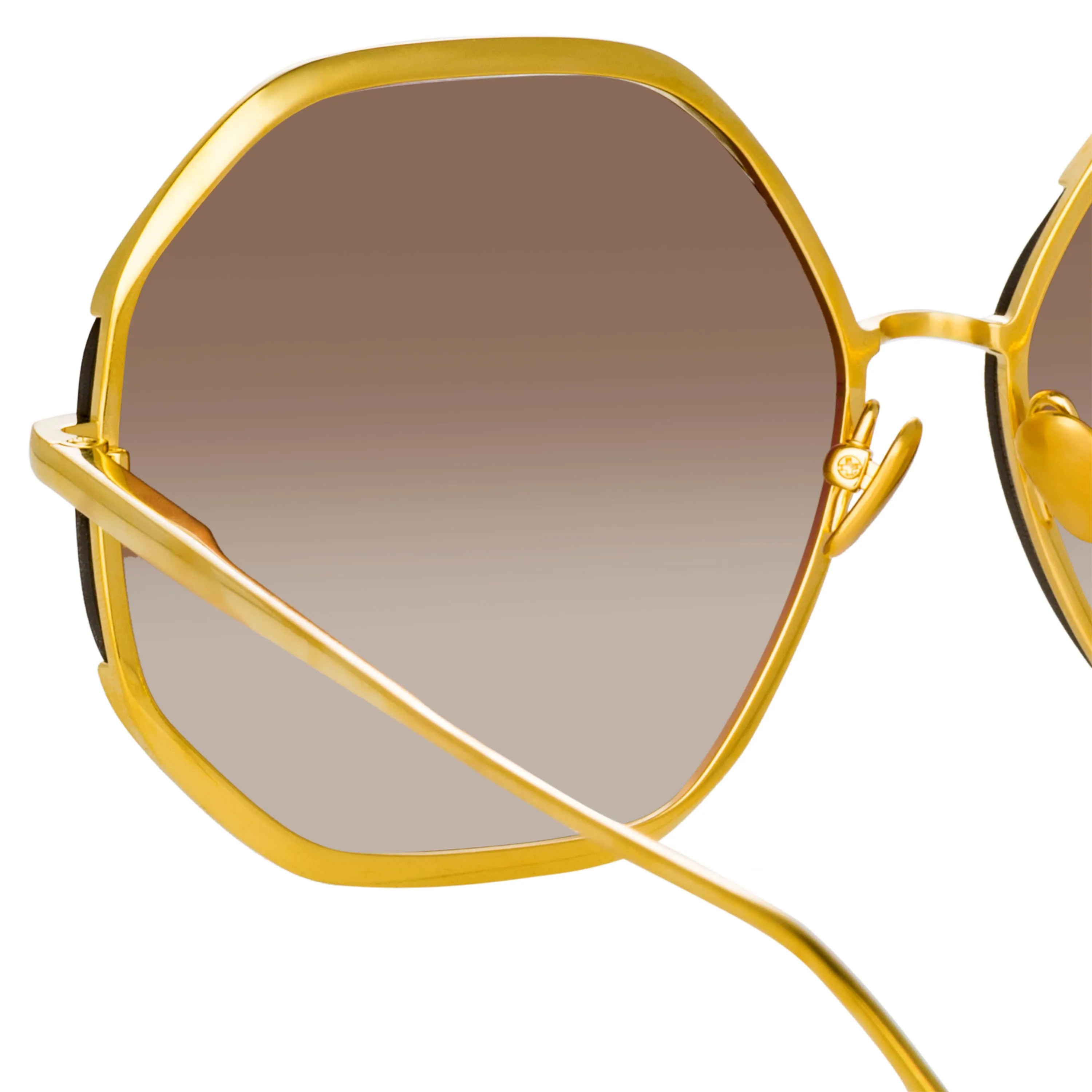 Camila Oversized Sunglasses in Yellow Gold