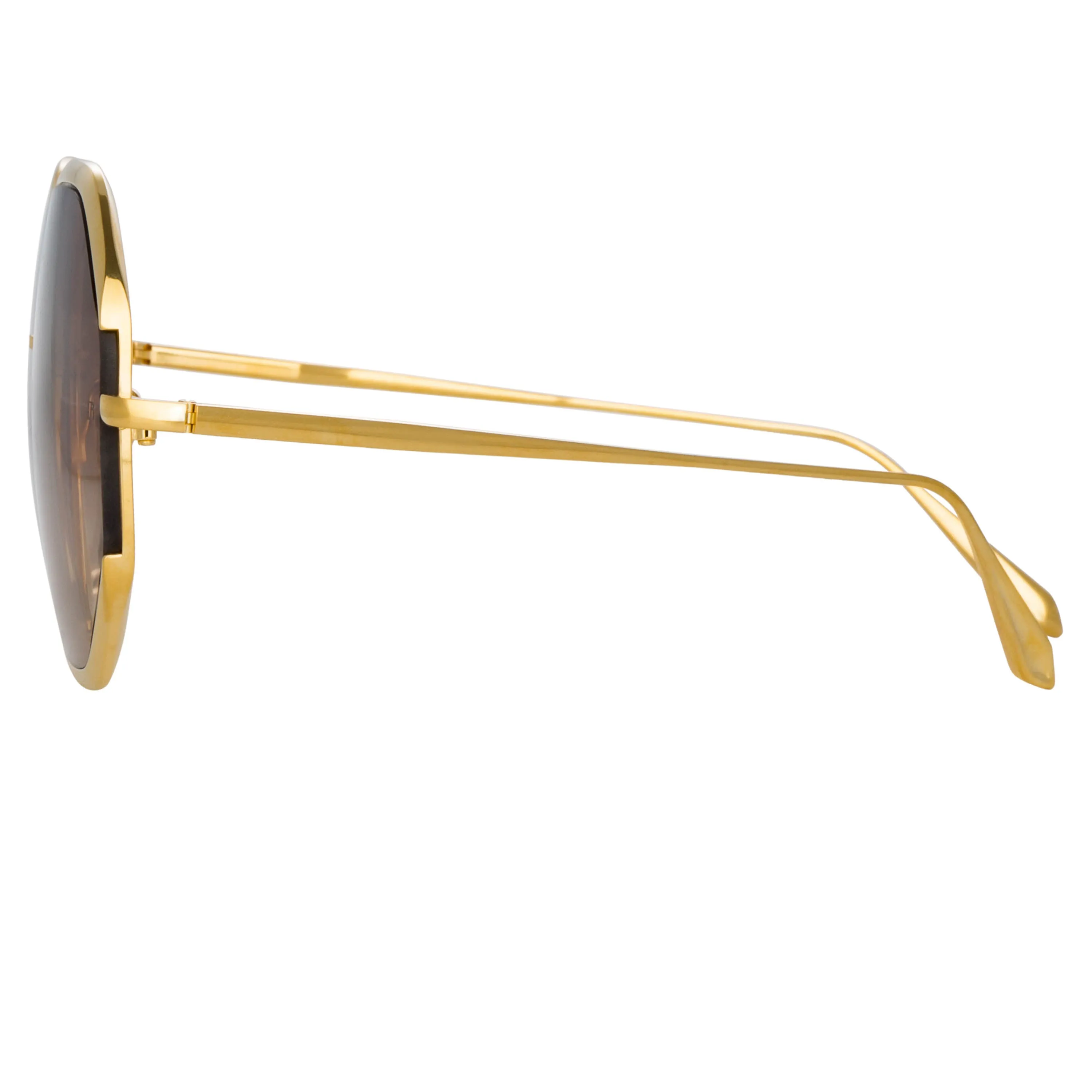 Camila Oversized Sunglasses in Yellow Gold
