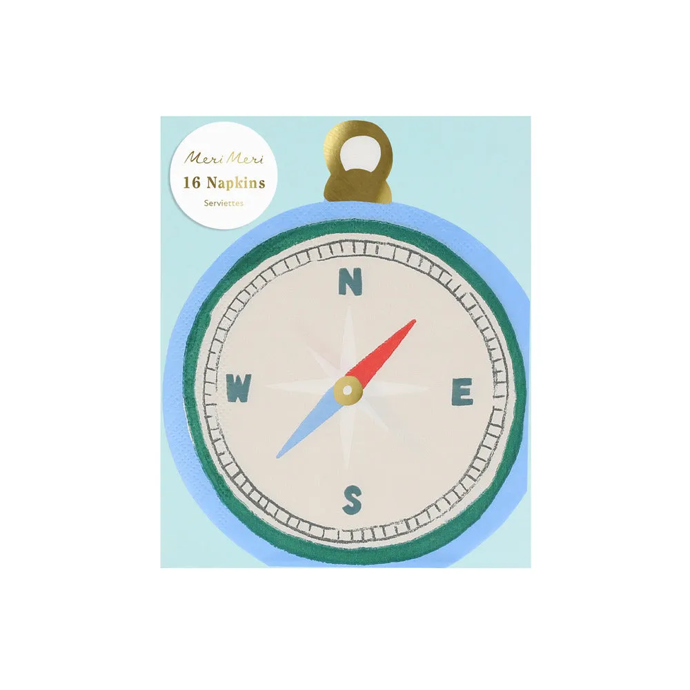 Camping adventure compass napkins