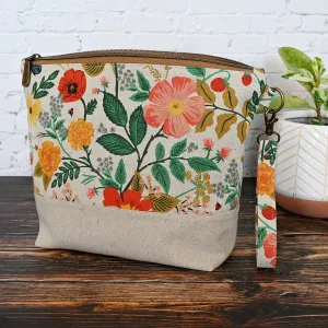 Canvas Zippered Project Bag in Rifle Paper Camont