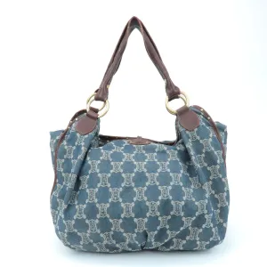 CELINE Macadam Denim Leather Bitter Sweet Shoulder Bag Used
