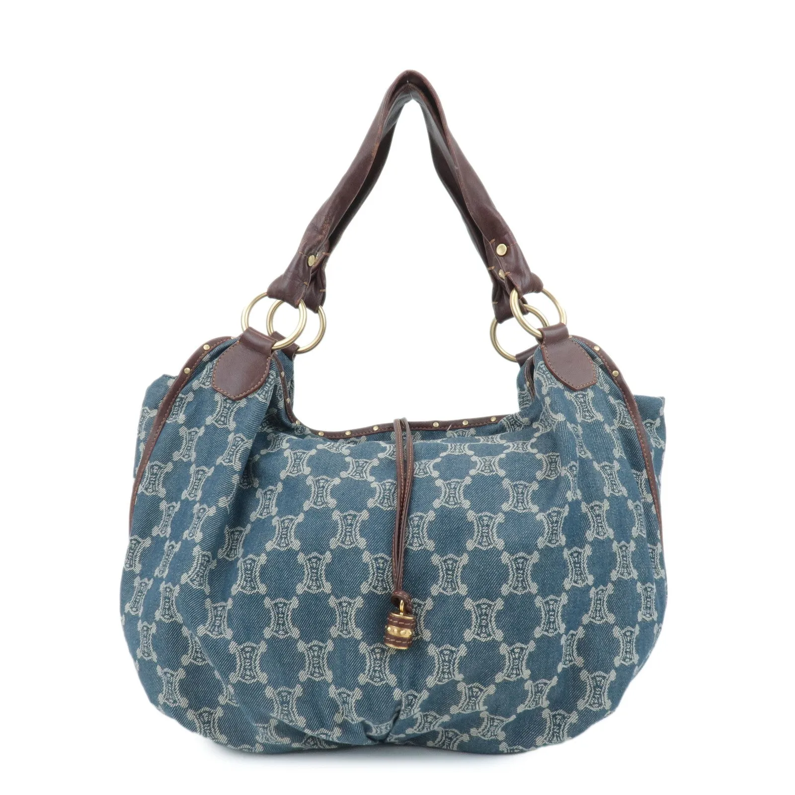 CELINE Macadam Denim Leather Bitter Sweet Shoulder Bag Used