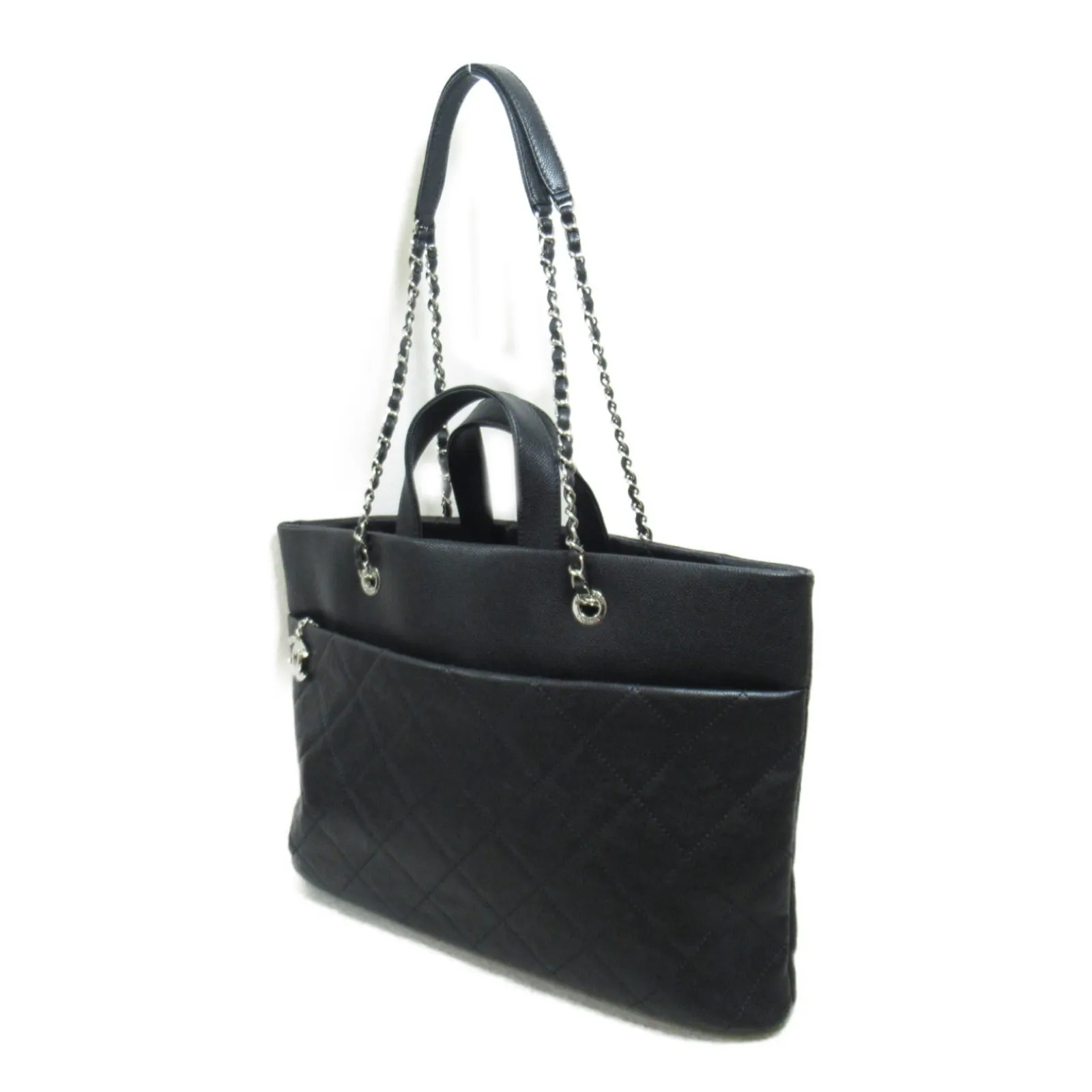 Chanel 2W Tote Bag Tote Bag Caviar S Women's Black