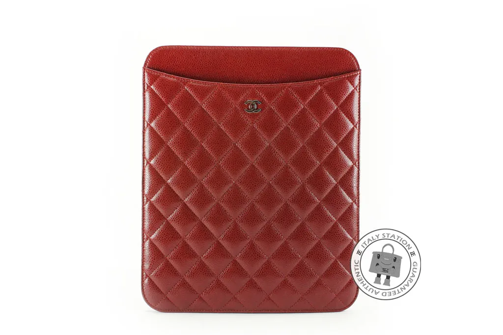 Chanel A65059 Classic CC Ipad Burgundy Caviar Ipad OR Iphone Case Shw