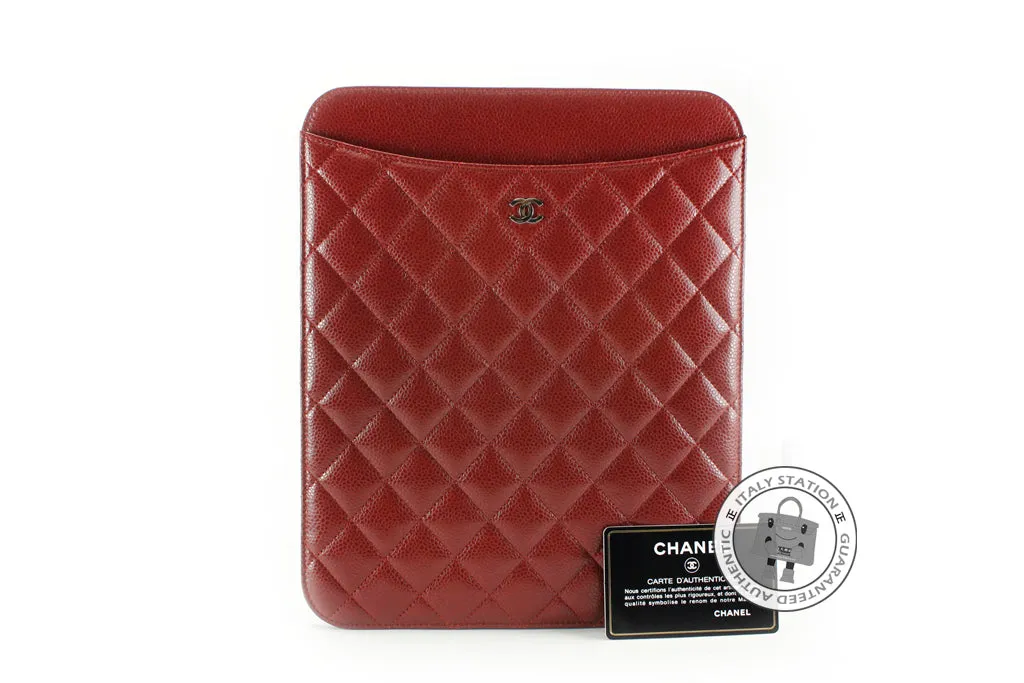Chanel A65059 Classic CC Ipad Burgundy Caviar Ipad OR Iphone Case Shw