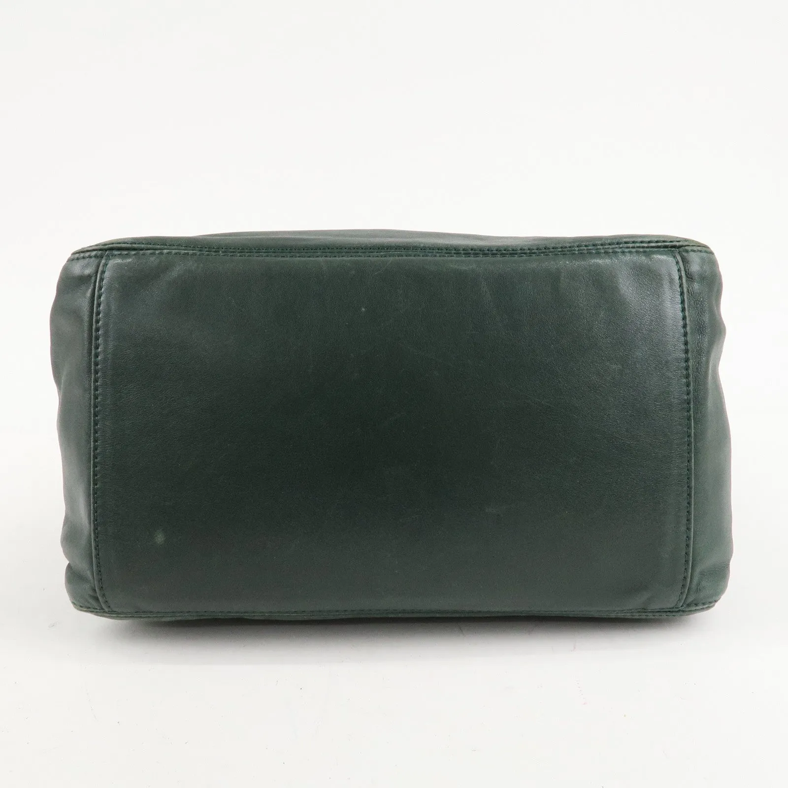 CHANEL COCO Mark Lamb Skin Tassel Fringe Shoulder Bag Green Used