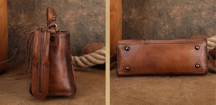Chic Ladies Leather Cross Body Bags Western Leather Handbags