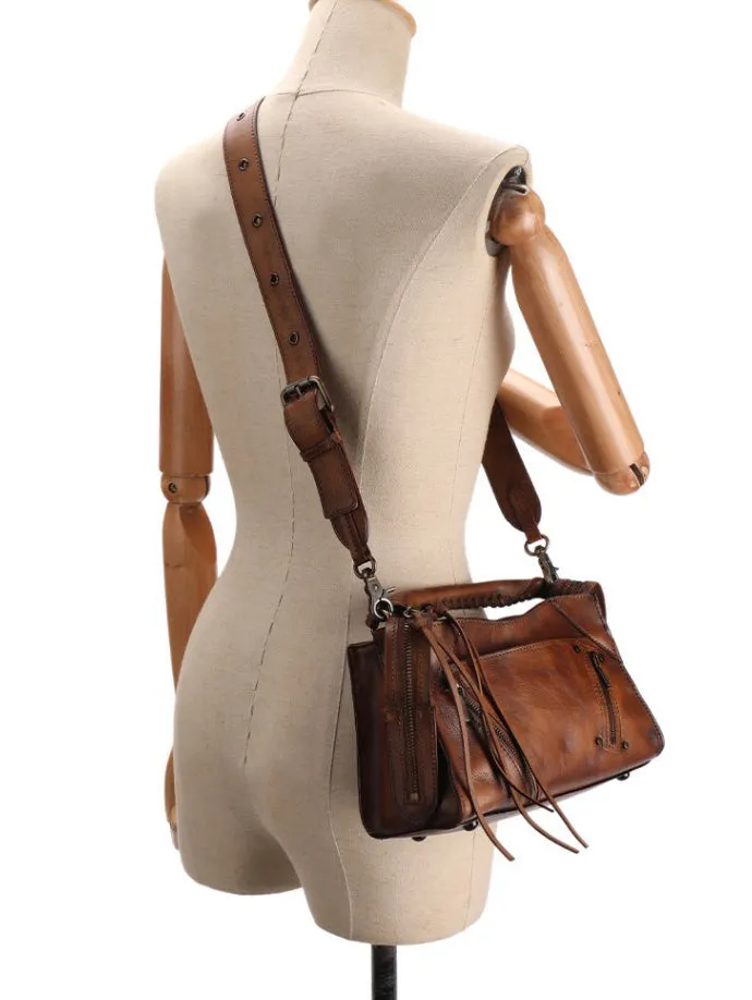 Chic Ladies Leather Cross Body Bags Western Leather Handbags