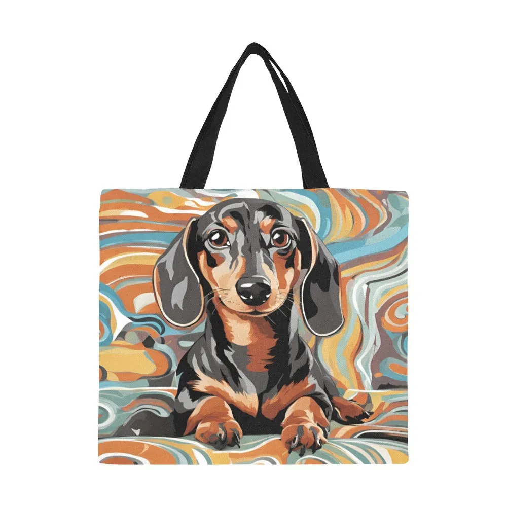 Dachshund Canvas Tote Bag - Swirl