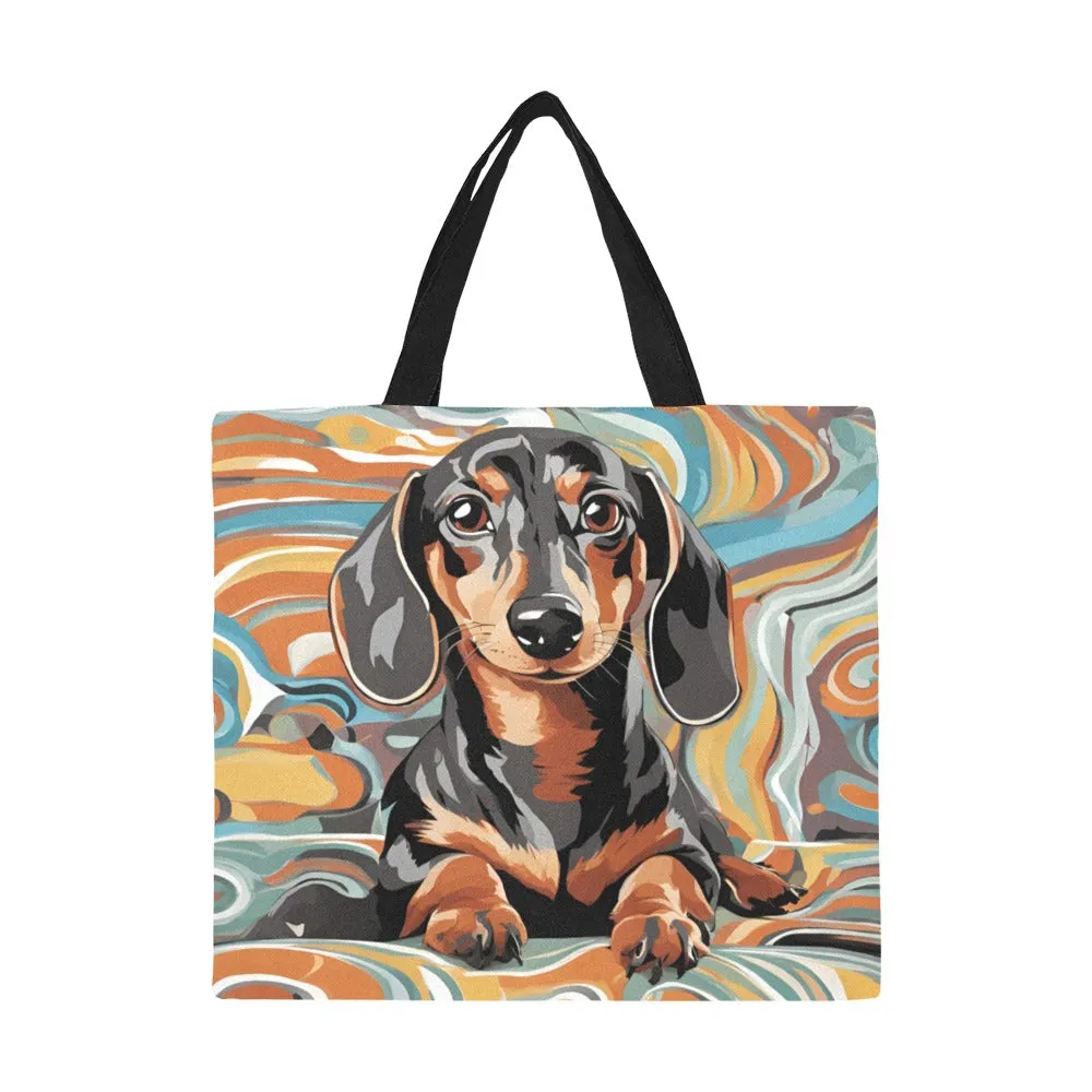 Dachshund Canvas Tote Bag - Swirl