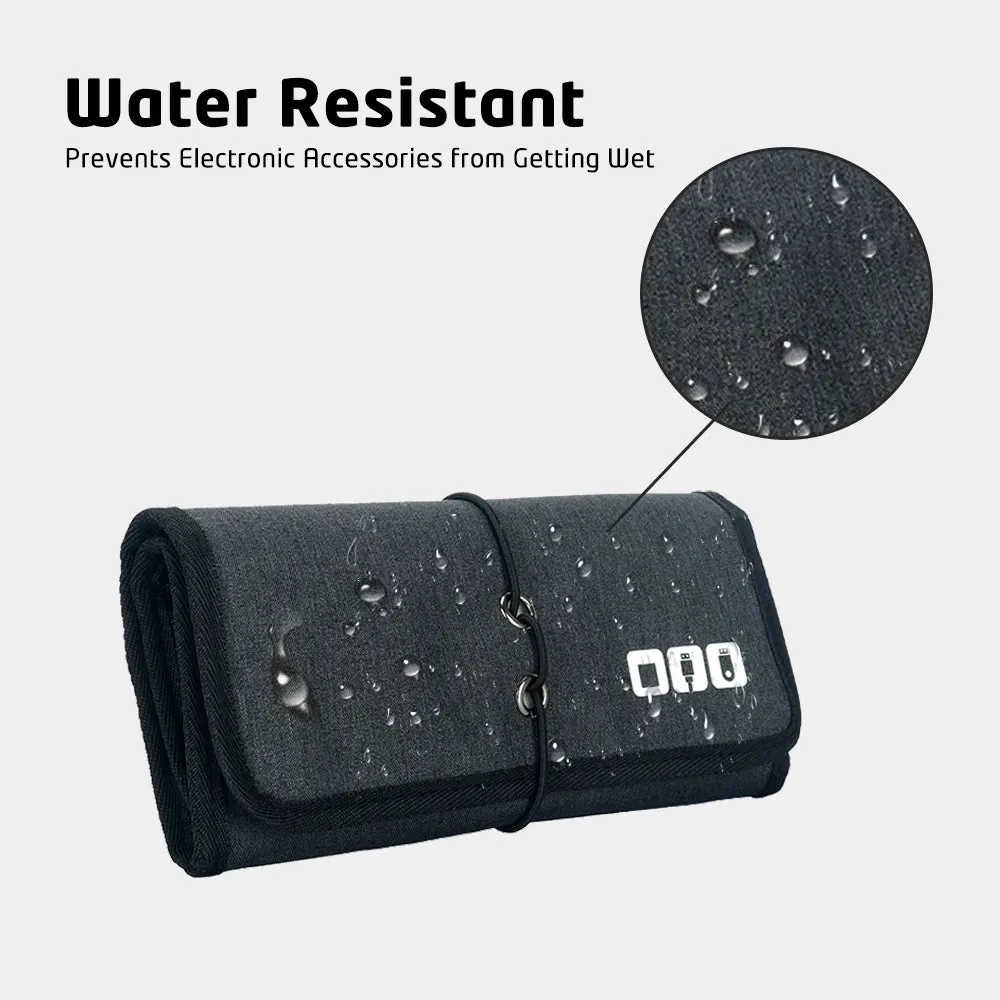 Electronic Organizer Cord Pouch Travel Cable Charger Phone Accessories Bag Organizer Roll up for USB Cables SD Memory Cards