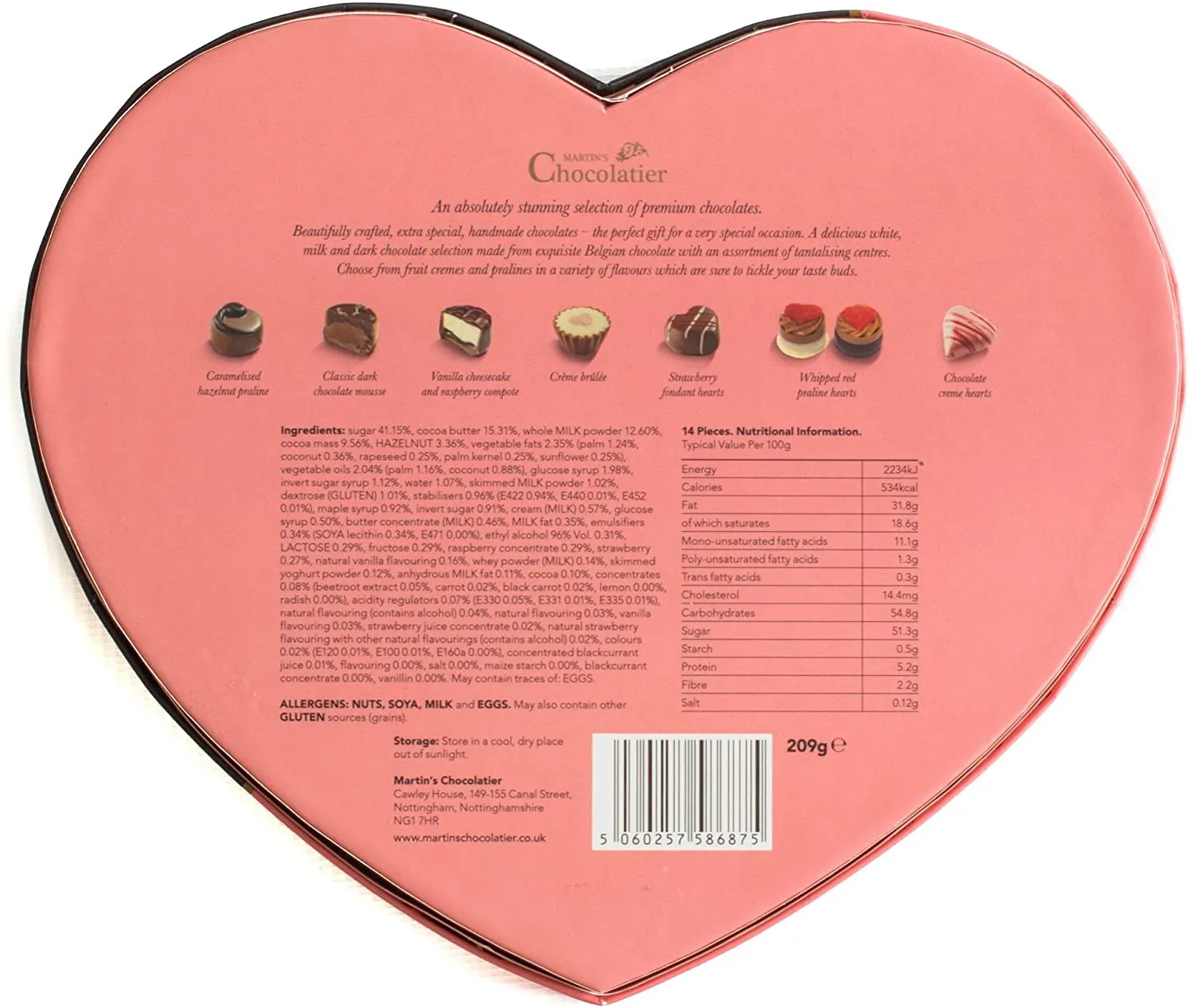 Heart Shaped Chocolate Gift Box | Pink