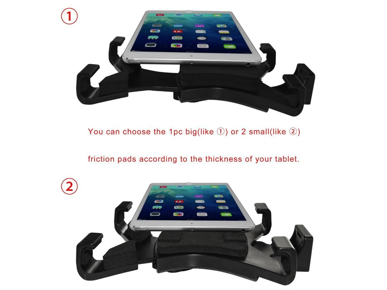 iPad Tripod Mount Adapter Universal Tablet Clamp Holder Fits Ipad, Ipad Air, Ipad Mini, Microsoft Surface, Nexus and Most Tablets, Use on Tripod, Monopod, Selfie Stick, Tabletop Tripod Stand Etc