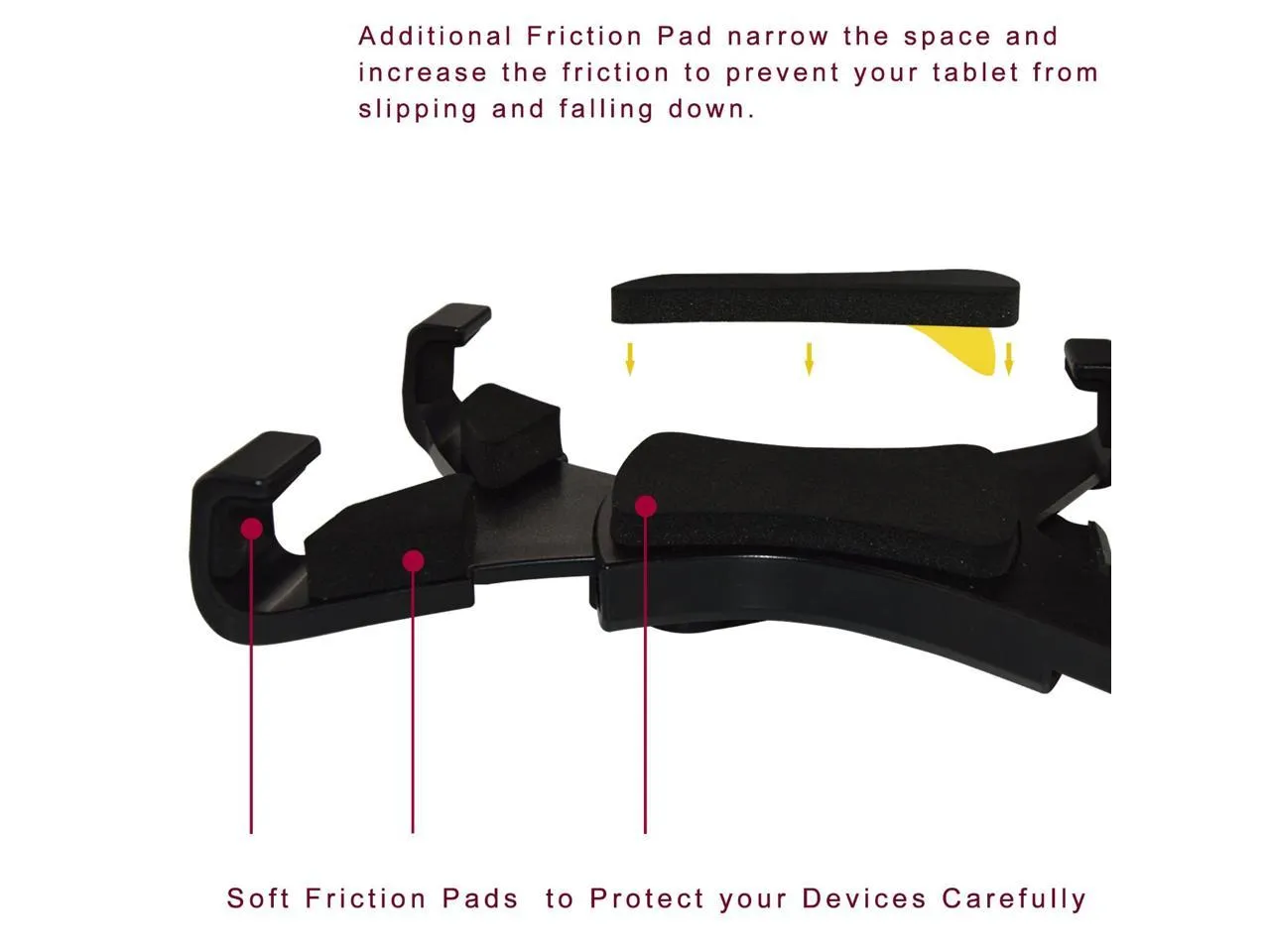 iPad Tripod Mount Adapter Universal Tablet Clamp Holder Fits Ipad, Ipad Air, Ipad Mini, Microsoft Surface, Nexus and Most Tablets, Use on Tripod, Monopod, Selfie Stick, Tabletop Tripod Stand Etc