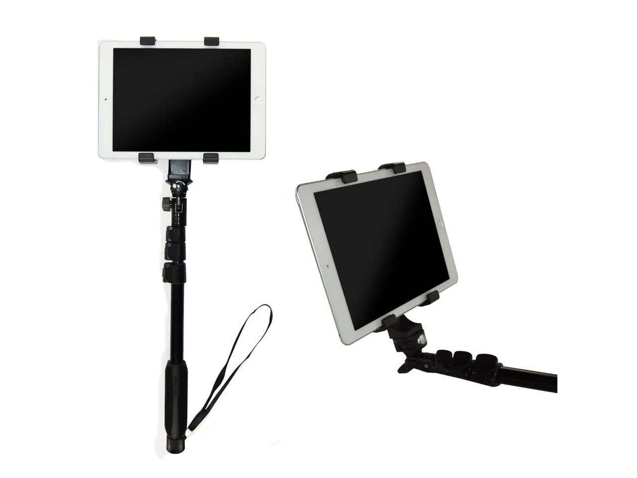 iPad Tripod Mount Adapter Universal Tablet Clamp Holder Fits Ipad, Ipad Air, Ipad Mini, Microsoft Surface, Nexus and Most Tablets, Use on Tripod, Monopod, Selfie Stick, Tabletop Tripod Stand Etc