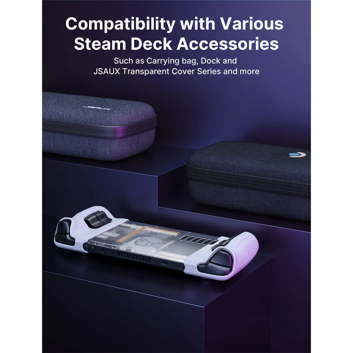 JSAUX Silicone Grip for Steam Deck/ Steam Deck OLED (Black, Grey) (GP0016)
