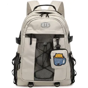 Kids Mesh School Backpacks - Beige Grey Khaki Bags For Boys Girls Stylish Backpack For Teenagers Teens Summer