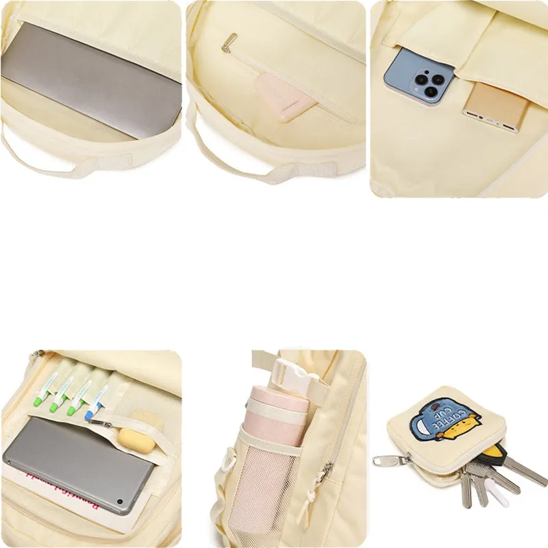Kids Mesh School Backpacks - Beige Grey Khaki Bags For Boys Girls Stylish Backpack For Teenagers Teens Summer