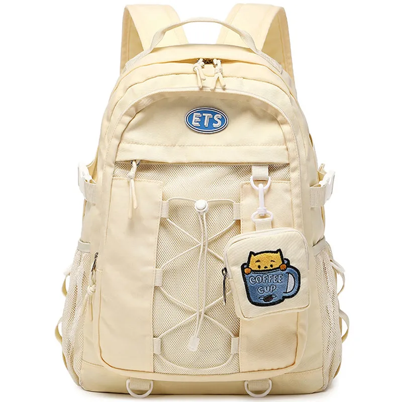 Kids Mesh School Backpacks - Beige Grey Khaki Bags For Boys Girls Stylish Backpack For Teenagers Teens Summer