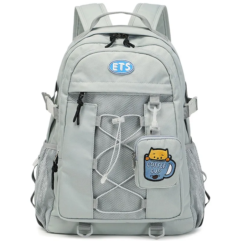 Kids Mesh School Backpacks - Beige Grey Khaki Bags For Boys Girls Stylish Backpack For Teenagers Teens Summer
