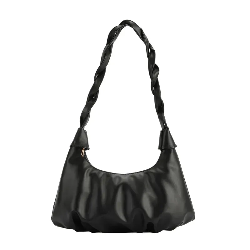 "Classic Basics" Plain Vegan Leather Shoulder Bags