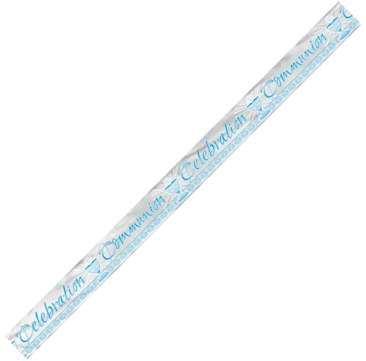 Radiant Cross Blue Communion Foil Banner 3.6m