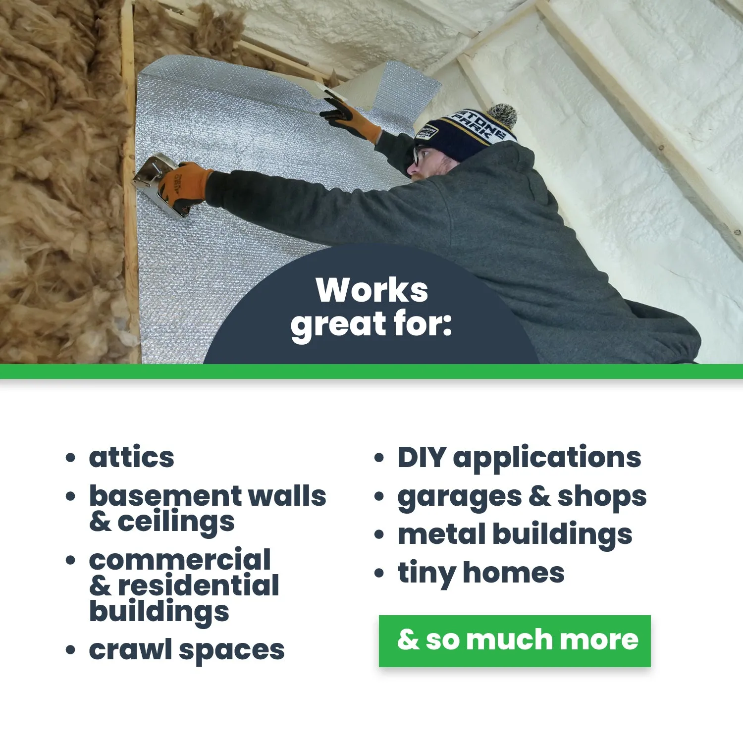 Single Bubble Insulation - Foil/Foil - 4' x 125' (500 sq ft)