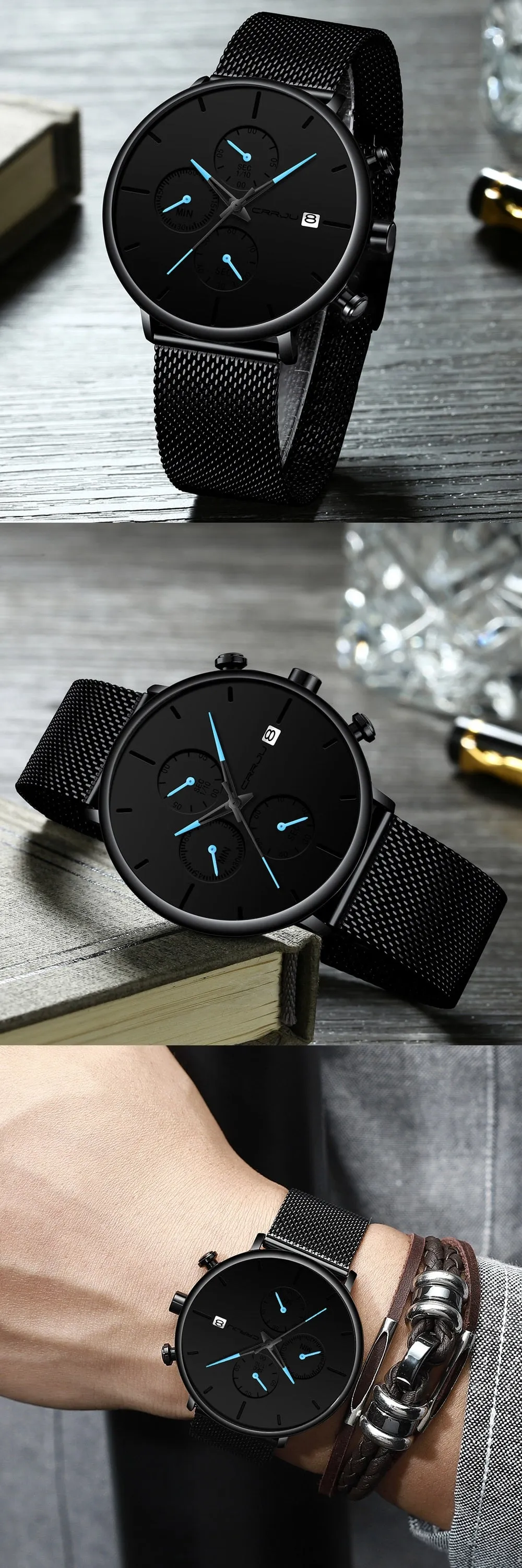 Top Brand Luxury Quartz Watch Big Dial Sport Waterproof Men Watch