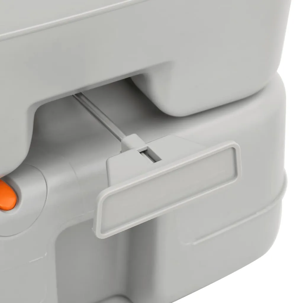 vidaXL Portable Camping Toilet Grey and White 15 10 L HDPE