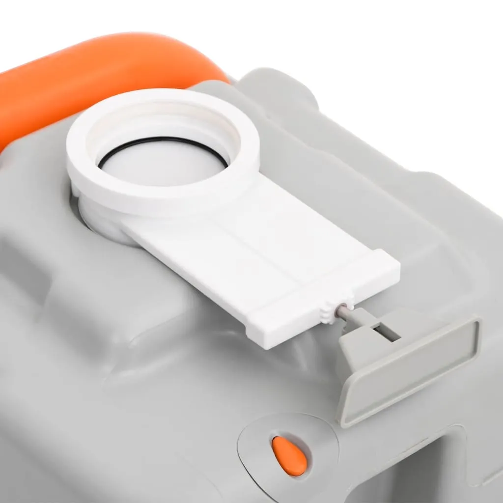 vidaXL Portable Camping Toilet Grey and White 15 10 L HDPE