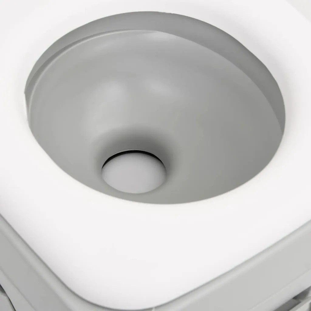 vidaXL Portable Camping Toilet Grey and White 15 10 L HDPE