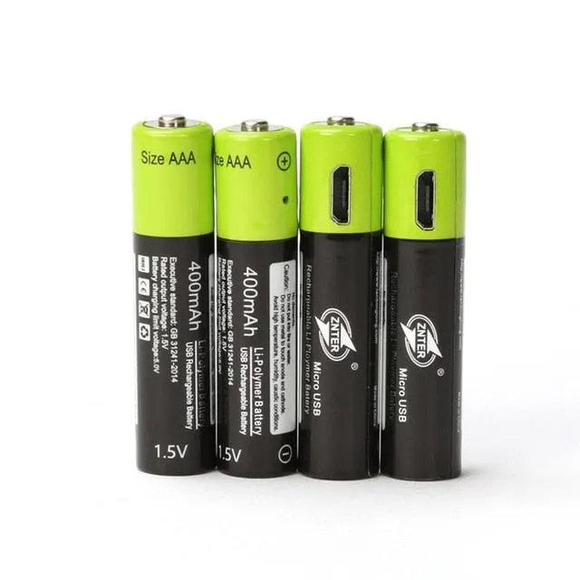 ZNTER 4pcs AAA 1.5V 700mA USB Rechargeable Lithium Polymer Battery For RC Camera Drone